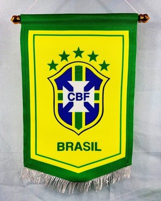 Brazil Brasil Pennant Flag Double Sided Soccer Football 14 inches by 11 inches