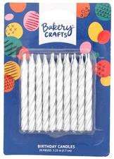 DECOPAC 9592 DP-9592 Birthday Candles Silver Spirals 20 Pcs