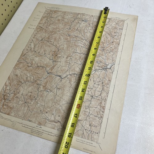 Vintage 1913 Reprint 1938 Paper Sheet Map 20X 16.5 topographical Woodstock Vt - Picture 10 of 11