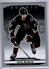 2022-23 Parkhurst Champions Jack McBain Silver Rookie Card # 295. rookie card picture