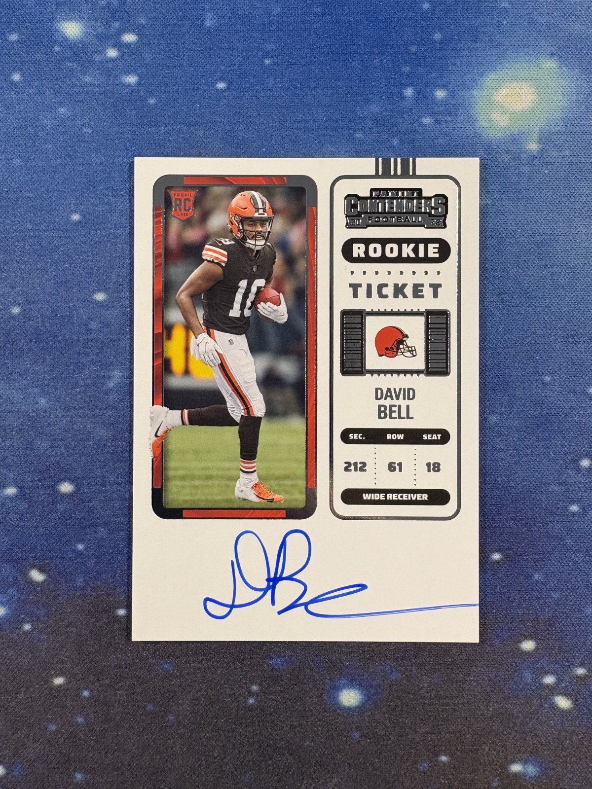 David Bell Rookie Ticket Auto 2022 Panini Contenders #113 RC Cleveland Browns