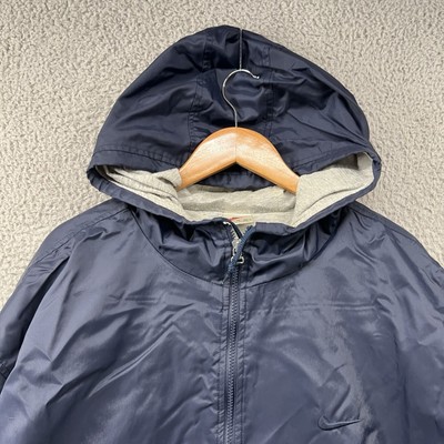 Vintage Nike Track Jacket Mens XL Navy Blue Hooded Windbreaker Vintage Nike Track Jacket Mens XL Navy Blue Hooded Windbreaker