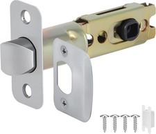 1 Pack Nickel Door Latch Replacement, 8mm Big Spindle Hole, 45 Turning Angle, 2