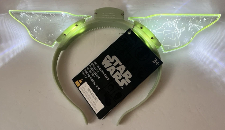 Orelhas de tiara iluminadas Star Wars The Mandalorian's Grogu Yoda 2024 parques da Disney - Imagem 2 de 4