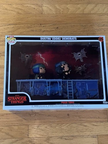 Funko Pop 05 DELUXE MOMENT Eddie Dustin Demobats Stranger Things Phase 3 VAULTED