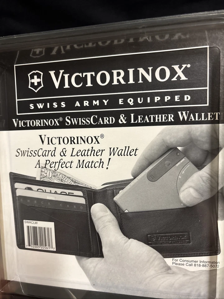 VICTORINOX Swiss Army Equipado SwissCard y Cartera de Cuero Rara De Colección Foto 2 de 4