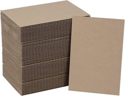 50 Pack Brown Corrugated Cardboard Sheets 4''L x 6''W, Flat 4 x 6 Inch, 