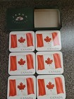 Jason Coasters-CANADIAN FLAG-6 Cork-NEW-Unused Coasters-IN BOX