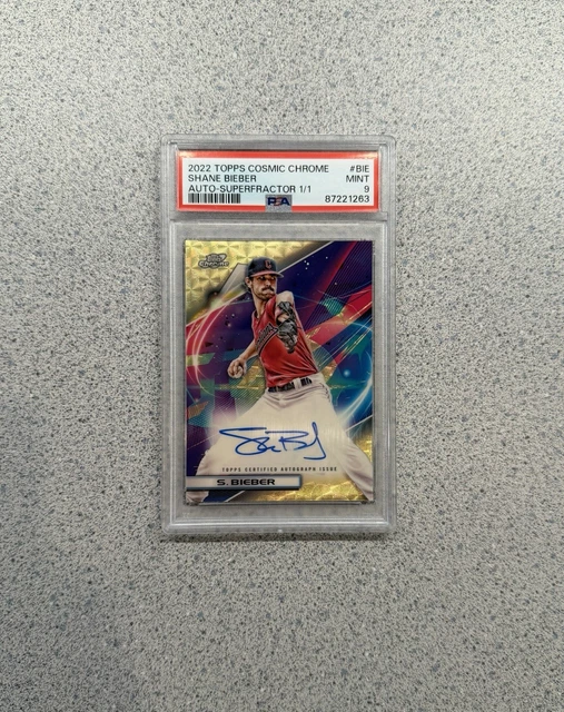 2022 Topps Chrome Cosmic #CCA-BIE Shane Bieber Superfractor Auto 1/1 PSA 9 RARE