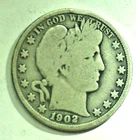 1902-P Barber Half Dollar Average Circ 90% Silver