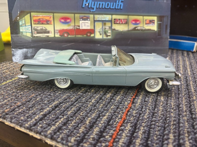 ORIGINAL 1959 CHEVY IMPALA CONVERTIBLE SS PROMO MODEL CAR BLUE RARE