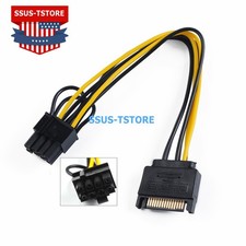 15pin SATA Power to 8pin PCIe PCI-e PCI Express Adapter Cable for Video Card