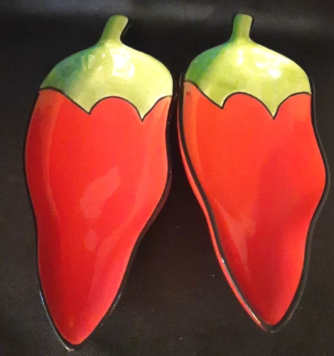 Vintage Red Hot “Chili Fiesta” Clay Art - Serving Condiment Bowls California SF