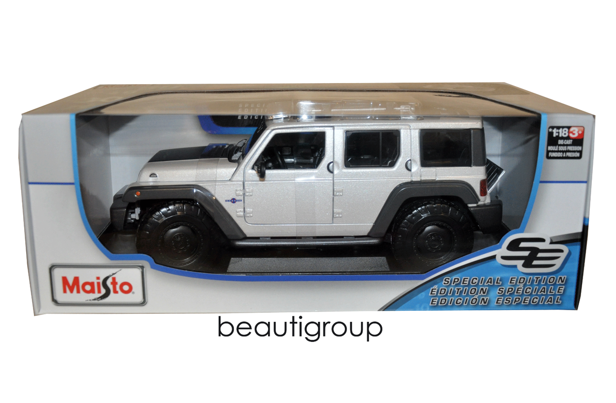 Maisto 1:18 Diecast Jeep Rescue Concept SUV White Special Edition