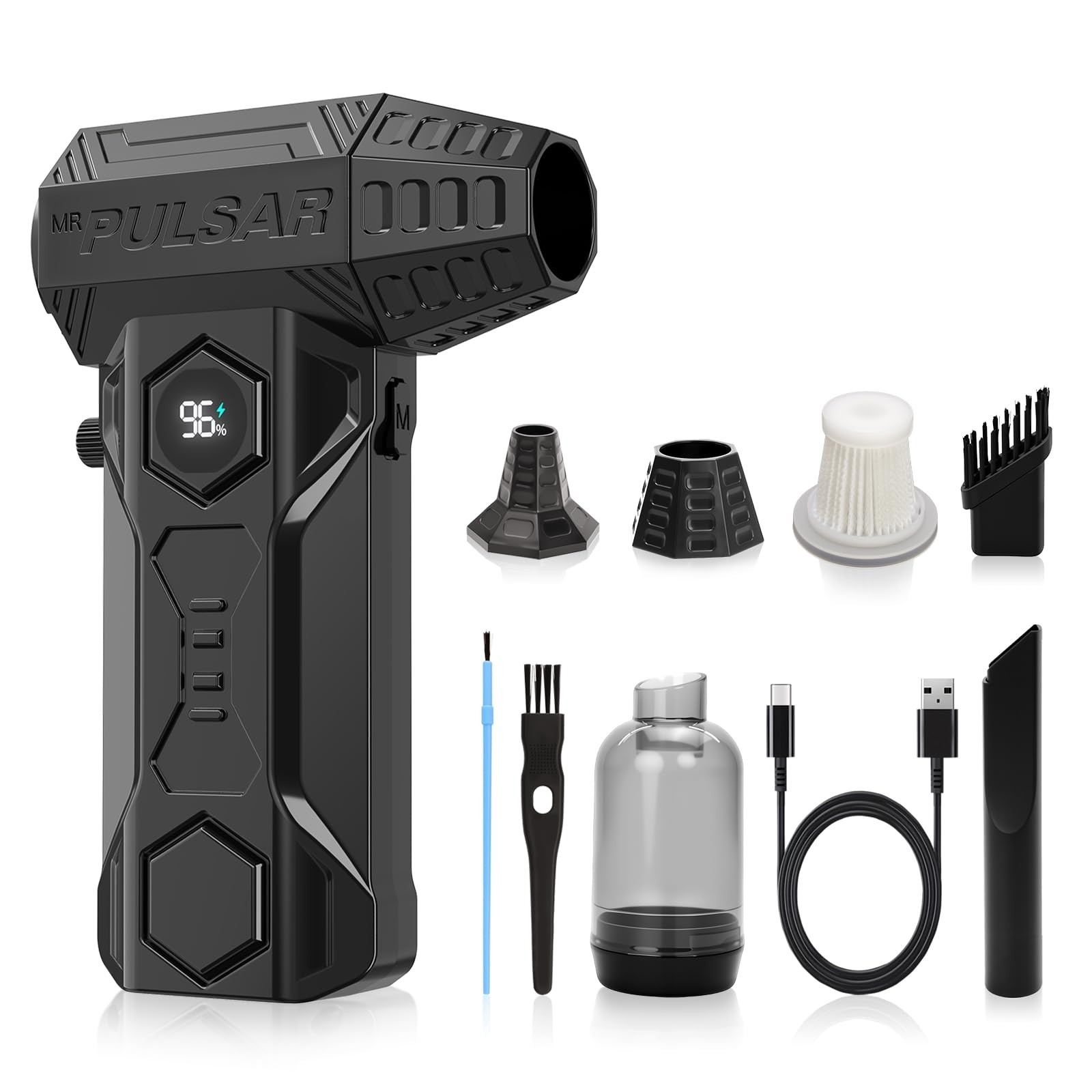 Compressed Air Duster, 180000RPM Electric Air Duster with Va