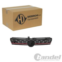 Diederichs KÜHlergrill KÜHlergitter Schwarz ROT Passend FüR VW Golf 7 Gti-Optik