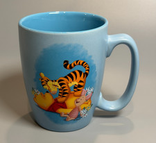 Disney Store Winnie the Pooh Large Mug Coffee Tea Cup w/Tigger Piglet blue