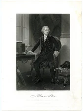 ALEXANDER HAMILTON, Revolutionary War/Killed in Duel Aaron Burr, Engraving 9886