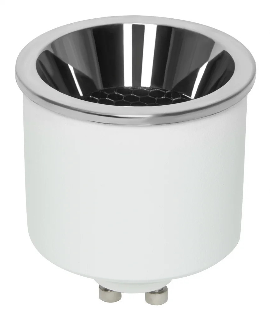 Silver 4.8w Anti-Glare GU10 LED Bulb Chrome 4000K Dimmable 413lm =25w 38° Beam