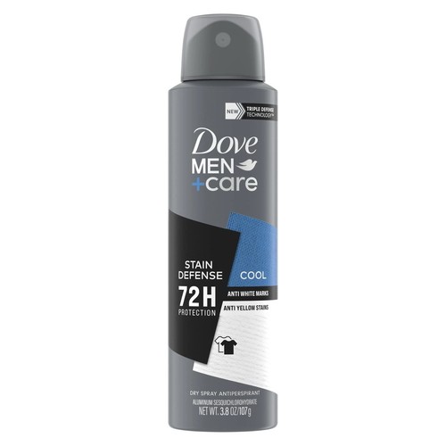 Dove Men+Care Stain Defense 72H Protection Cool Dry Spray Antiperspirant 3.8 oz