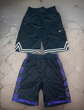 Lot Of 2 Nike Shorts Dri Fit Basketball Athletic Black/Purple Youth Size L