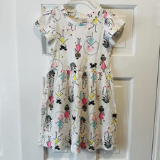 GAP Kids Dress with Fun Character Print in Cream and Pink NWT Size 5