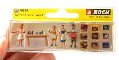 Noch 15834 HO Scale Beverage Bar Railway Figure Set | Condition: Used