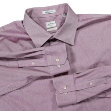 Arrow Dress Shirt Mens 17.5 34/35 Pink Excellent Non-Iron Cotton Striped LS