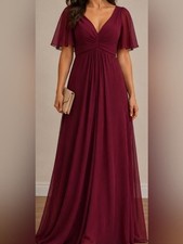 Morilee by Madeline Gardner 21594 Claret Chiffon Formal Evening Maxi Gown
