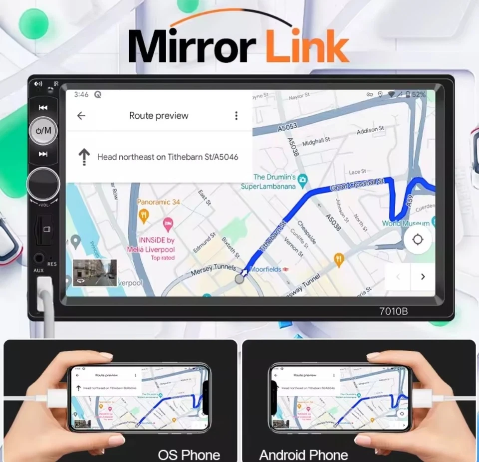 Autoradio   7pollici HD Car Bluetooth MP5 Radio Touch Screen Specchio Link - Immagine 3 di 4