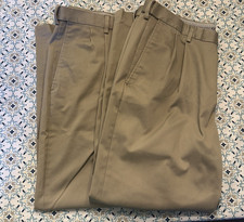 2 pair Khaki Haggar Iron Free Premium Khaki pants 36X29 pleated