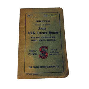 SINGER NÄHMASCHINE MANUELL BRK ELEKTROMOTOREN FORM K4466 935 VINTAGE BUCH