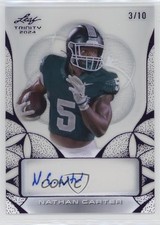 2024 Leaf Trinity Clear Auto Purple 3/10 Nathan Carter #CA-NC1 Auto 0b2