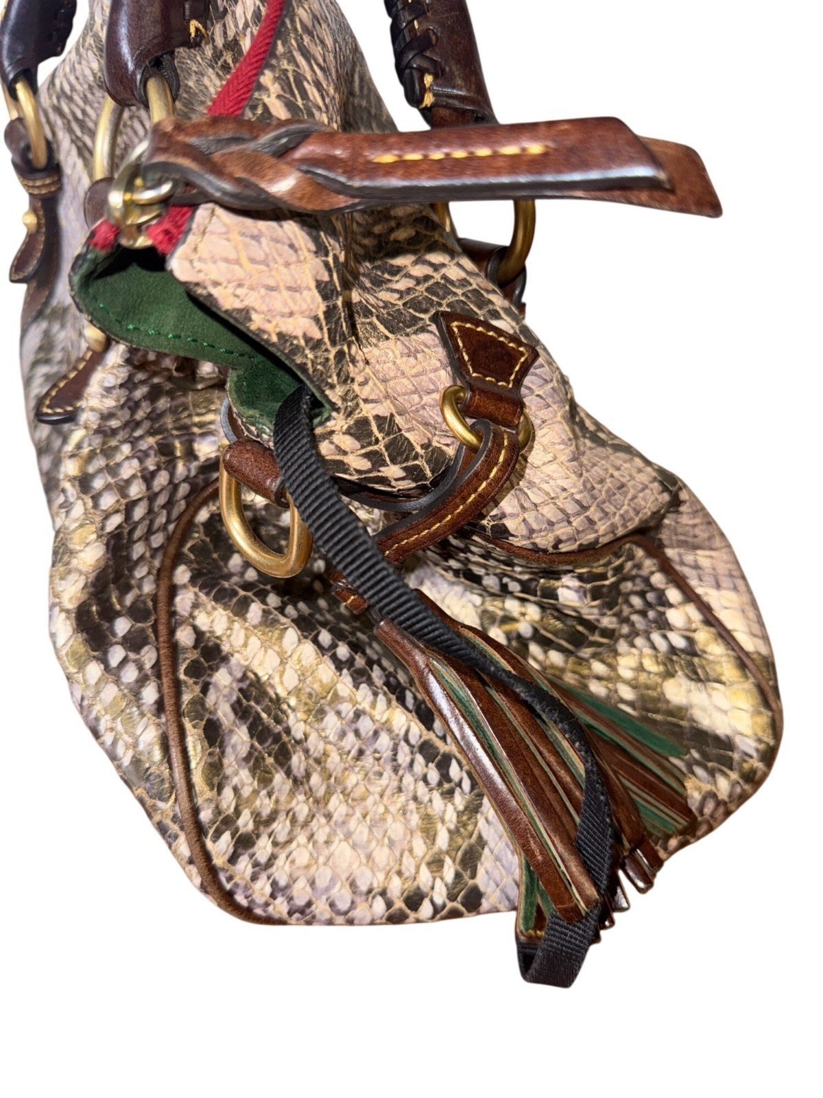 Dooney & Bourke Python-Embossed Leather Satchel R… - image 9