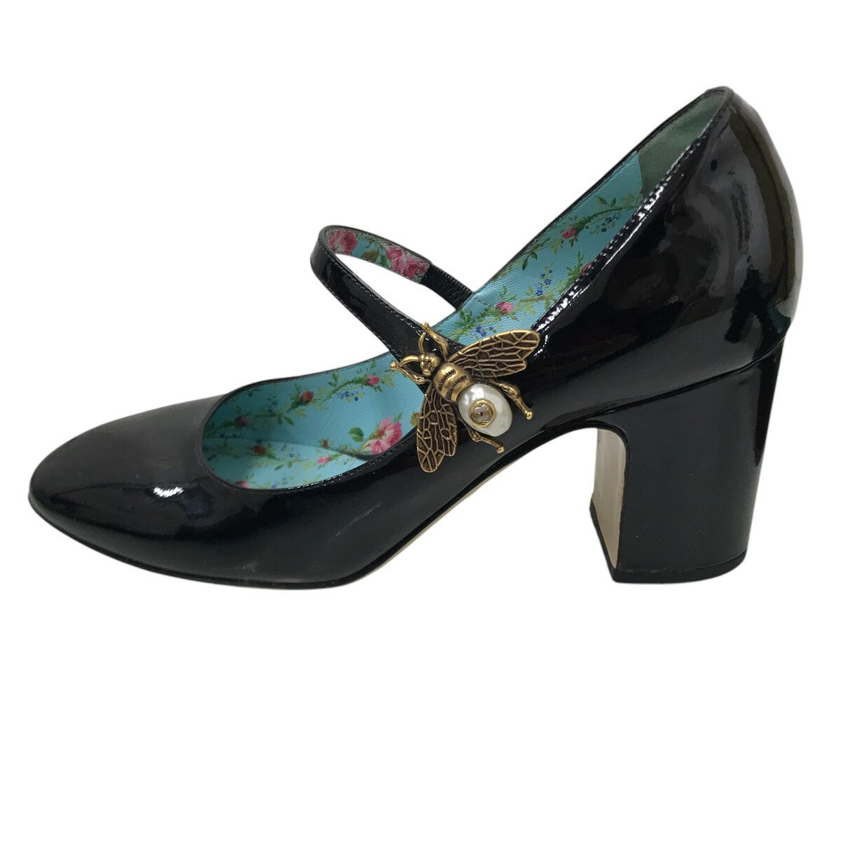 GUCCI louis bee mary jane Pumps Heel EU 36 US 6 Black Authentic thumbnail 2