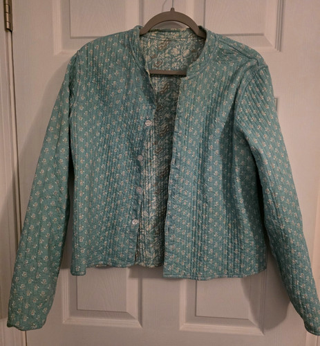 Orvis, Vintage Orvis Womens Reversible Quilted Boho Jacket Sz M 100% Cotton