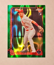 Thomas Saggese 2025 Topps Chrome RC GREEN Lava REFRACTOR 46/99 Cardinals #87 U6