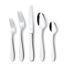 Modern Silverware Set, 18/10 Stainless Steel Flatware, Mirror Finish,