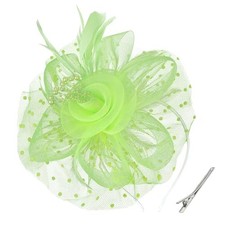 Fascinators Hats for Women Tea Party Flower Pearl Feather Wedding Pea Green