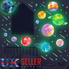 Wall Luminous Stickers Glow In The Dark Stars & Moon Planet Space Bedroom Deco