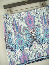 Talbots Size 6 Paisley A Line short Cotton Stretch Fully Lined Skirt