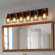 38" 6 Lights Farmhouse LED Vanity Light Wall Lamp Bathroom Mirror Sconce Fixture