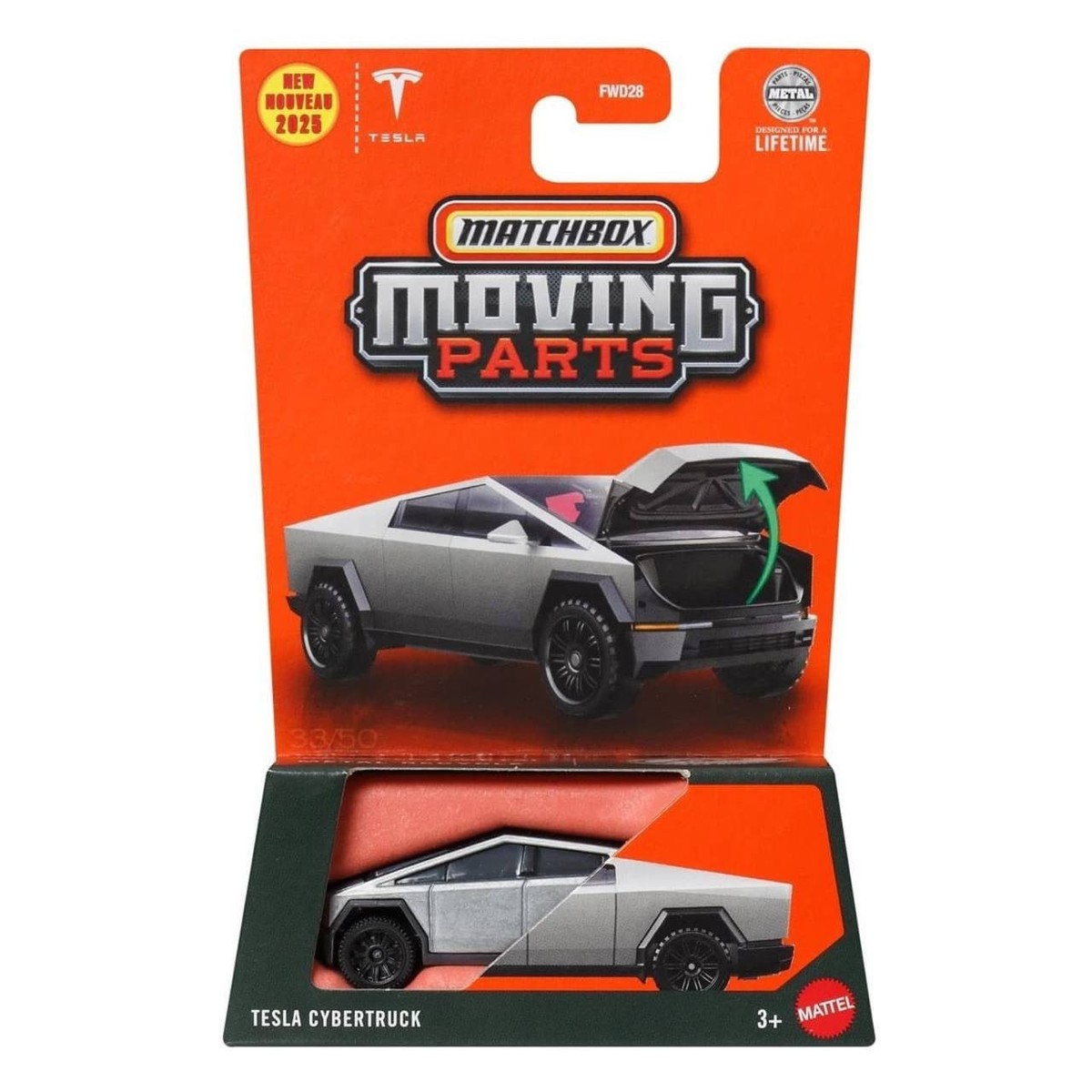 Matchbox Tesla Cybertruck #33 Moving Parts 2025 Case H (In-Stock