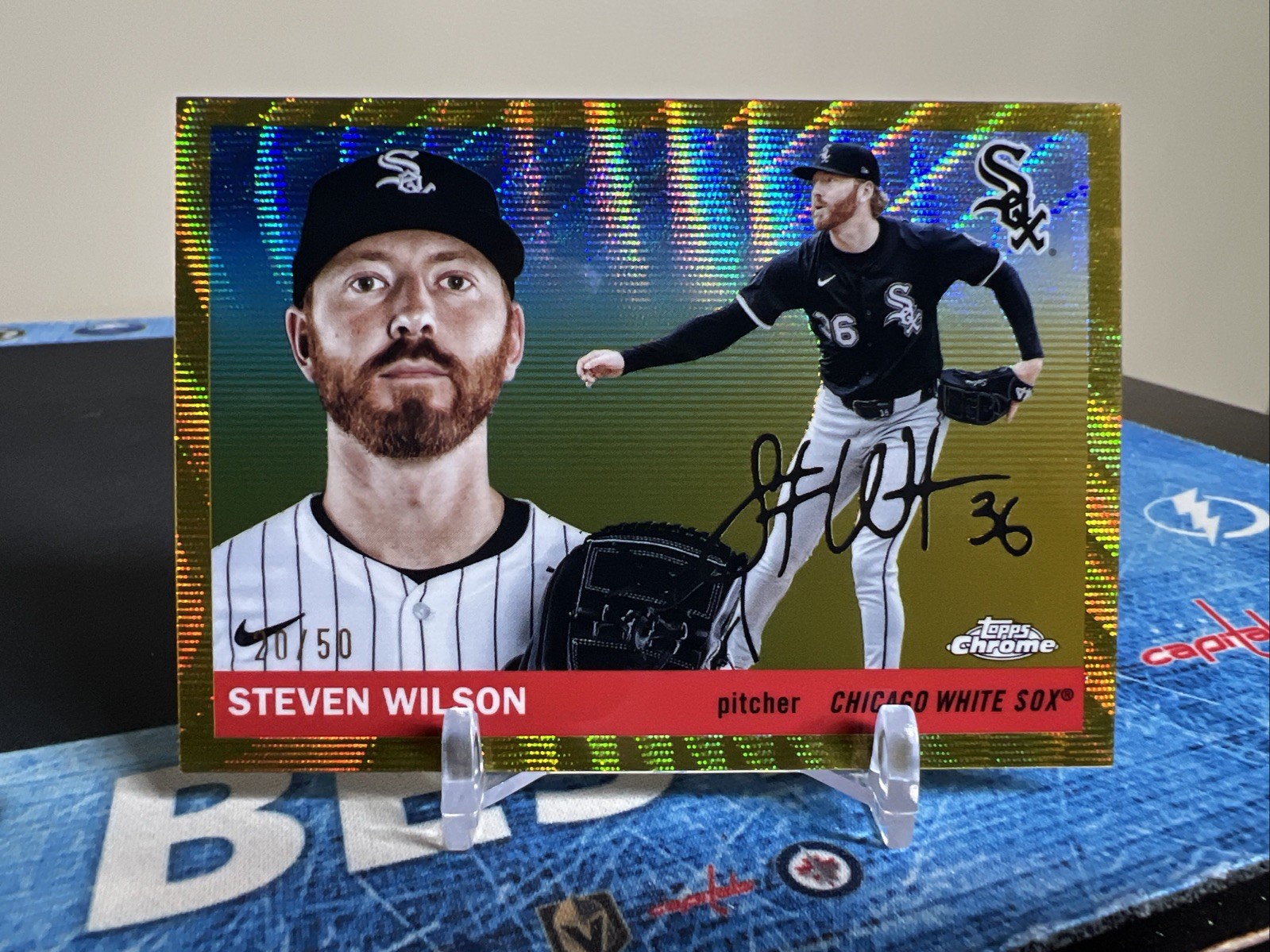 Topps Chrome Gold #384 Steven Wilson Auto /50 Chicago White Sox view 1