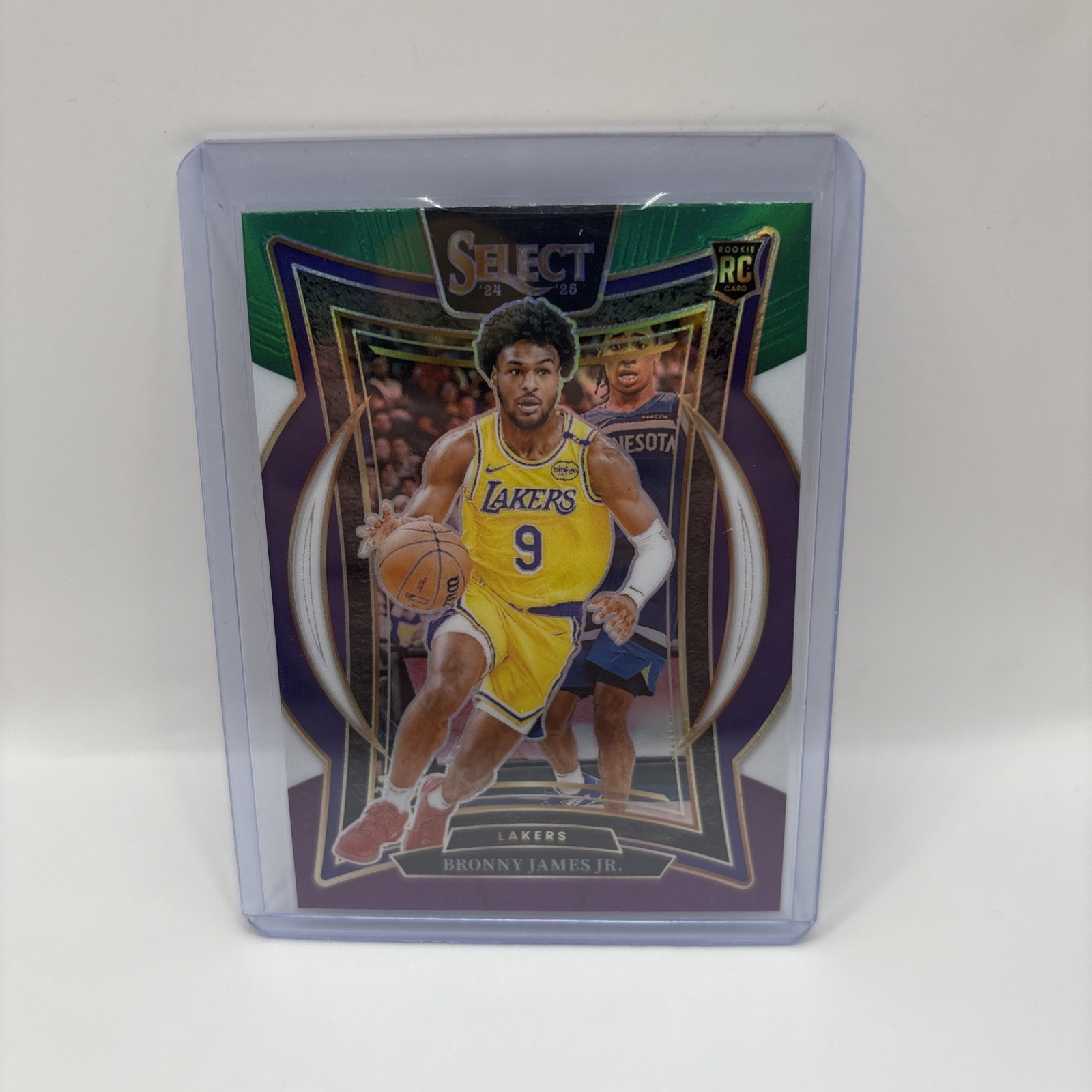 2024-25 Select Bronny James Jr. Concourse RC Green White Purple Prizm #90 Lakers