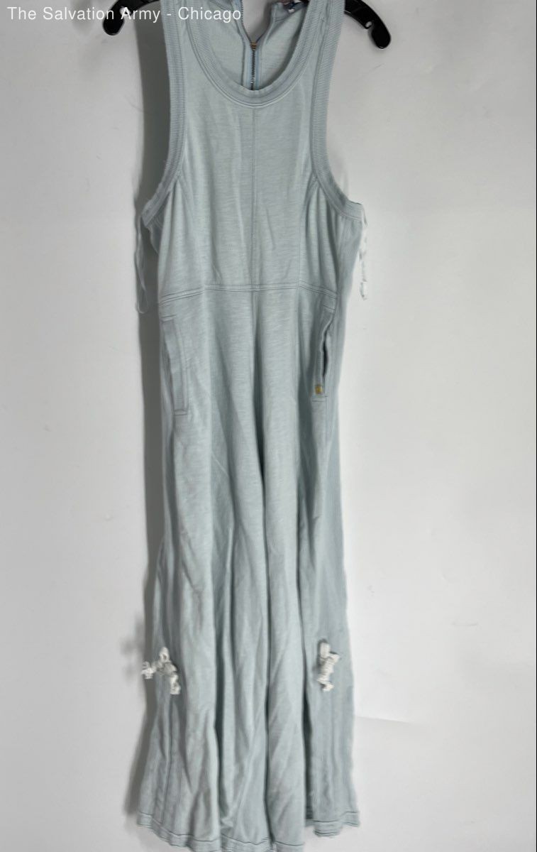 Simply Southern Womens Blue Sleeveless Pockets Back Zip One-Piece Jumpsuit Sz XL
