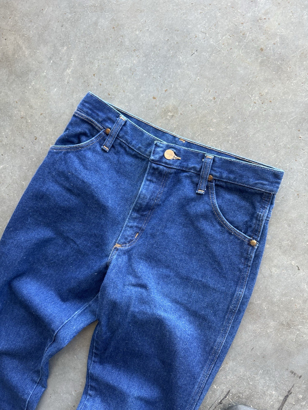Vintage 70s Wrangler NWOT Straight Leg Jeans West… - image 3
