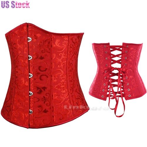 CORSETTO DA ALLENAMENTO NERO PUNK DONNA IN VITA DISOSSATA OVERBUST LACE UP BUSTIER SHAPER #AM - Foto 22 di 24