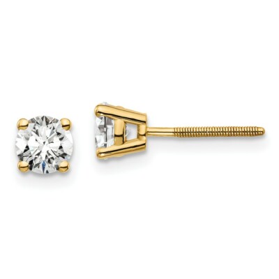 14K Yellow Gold Lab-Created Diamond 3/4ctw VS/SI, D E F, Screw Back Earrings