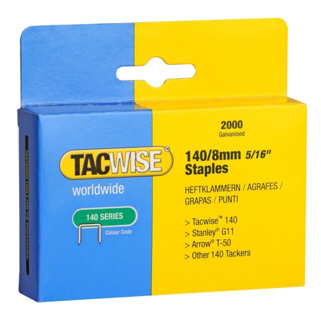 Tacwise Cable Agrafes 140/8mm galvanisé Pack de 2000
